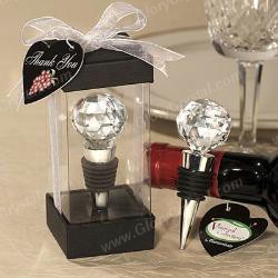 faced crystal ball wine stopper